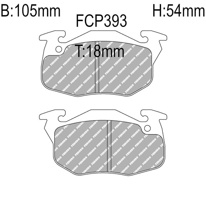 Hovedbilde Bremseklosser, F/B, Citroen BX, Peugeot 205 GTI, Clio. FCP393-
