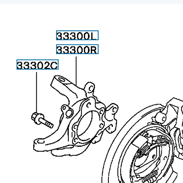 Hovedbilde Knuckle, Rear Axle RH, EVO 4-9, MR554828 (33300R)