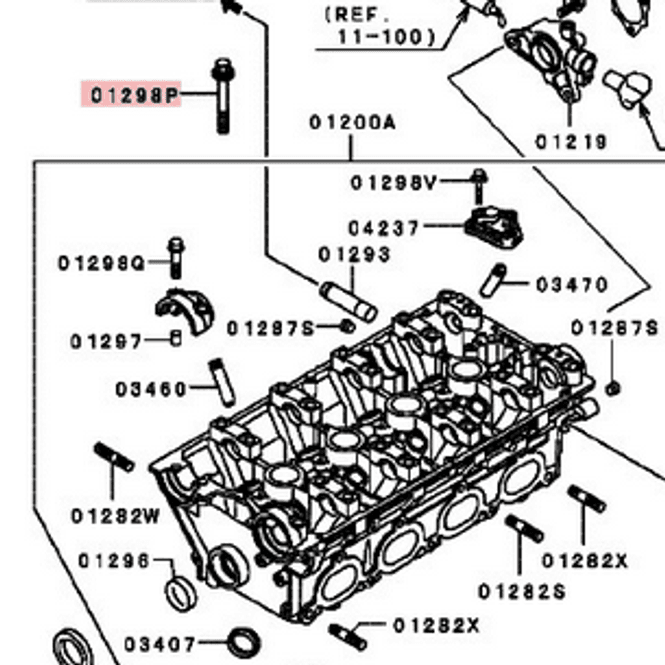Hovedbilde Bolt Cylinderhead, OEM Mitsubishi Evo 4-9, MD191470 (01298P)