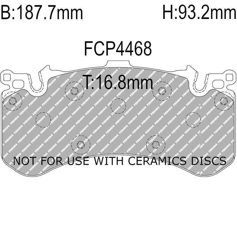 Bremseklosser, Foran, Audi S6, S7, S8, Brembo, DS2500, FCP4468H