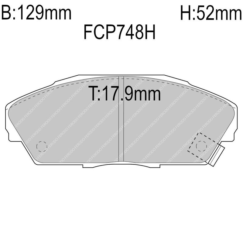 Bremseklosser, Foran, Acura Integra, Honda Accord, Vtec. FCP748H
