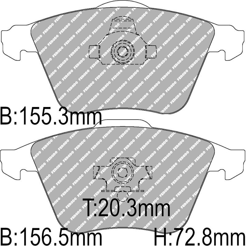 Bremseklosser, Audi, Saab front, Ferodo racing DS2500