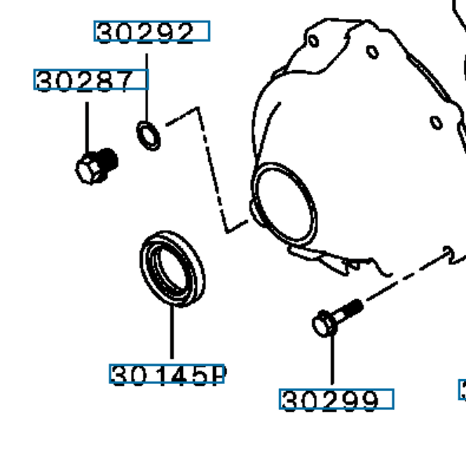 Hovedbilde Oil Seal, T/F Case Cover, FR, OEM Mitsubishi Evo 4-9, MD755526 (30145P)