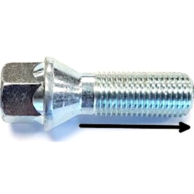 Hjulbolt, 14mm x 1.5  fast 60', 33mm lang, 17mm HEX