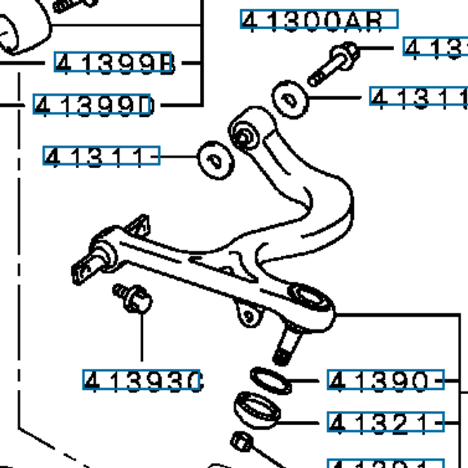 Hovedbilde Bolt Rear Suspension, OEM Mitsubishi Evo 4-9, MF240082 (41393C)