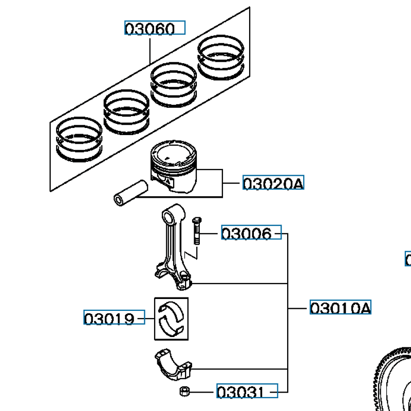 Stempel u/ringer, Evo 9, 1110B073 (03020A)