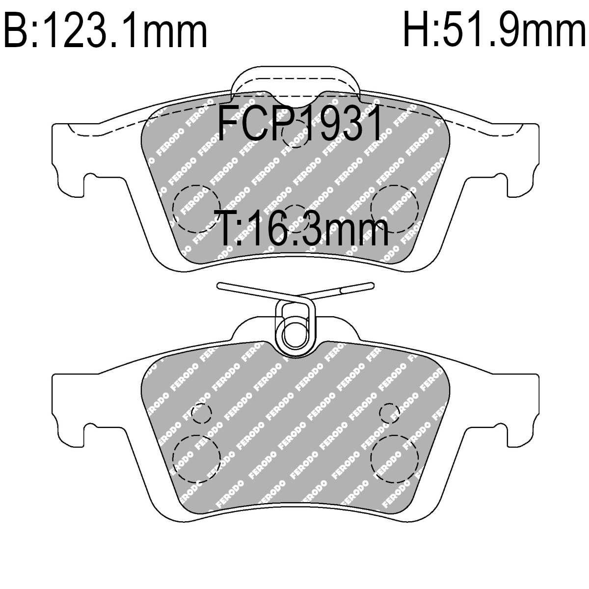 Bremseklosser, Bak, Ford, Saab, Volvo med.fler. DS2500. FCP1931H
