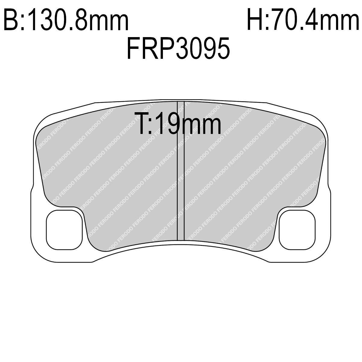Bremseklosser, Bak, Porsche 997 GT2, GT3, Turbo, 19mm. FRP3095