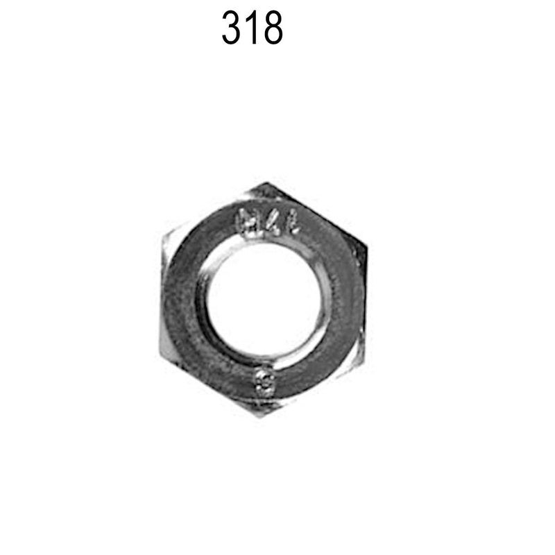 Mutter -3, Stål, forkrommet, rustfri, sinkbelagt. 318-31-
