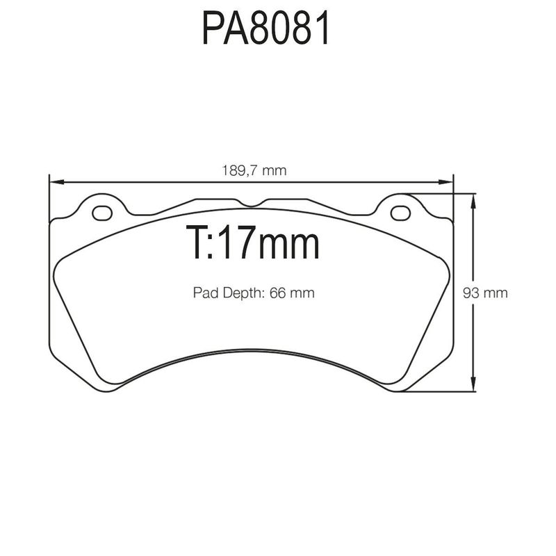 Pagid bremsekloss, Alcon, Brembo, PA8081-RSL29