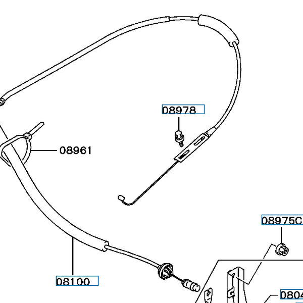 Hovedbilde Gasswire lang, LHD Evo 4-9, MN100169 (08100)