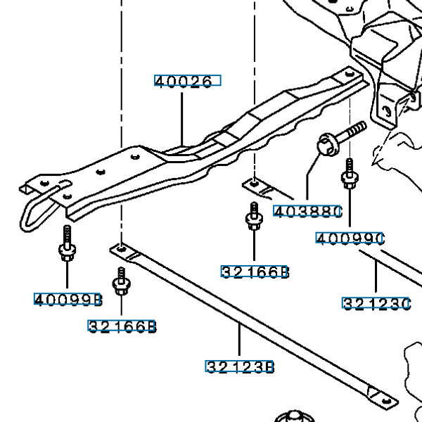 Hovedbilde Crossmember, FR Axle, No.2, OEM Evo 5-6, MR369375 (32161/32132C)