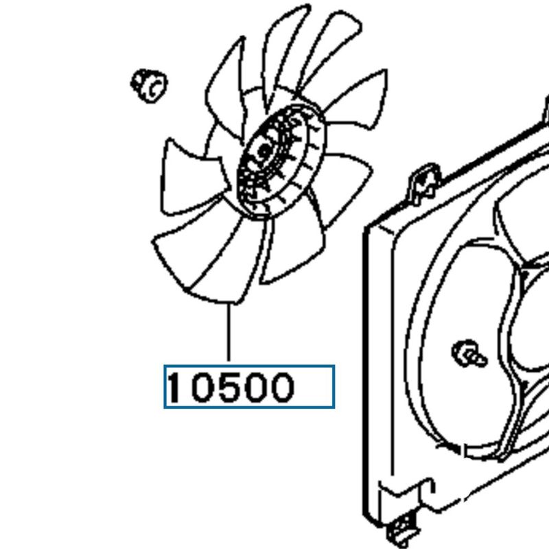 Kjølevifte blad (bak radiator), Evo 5-9, MR281613 (10500)