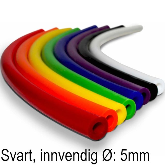 Hovedbilde Samco slange, vakum, svart 3m lang x 5mm dia, 2.5mm tykk veg