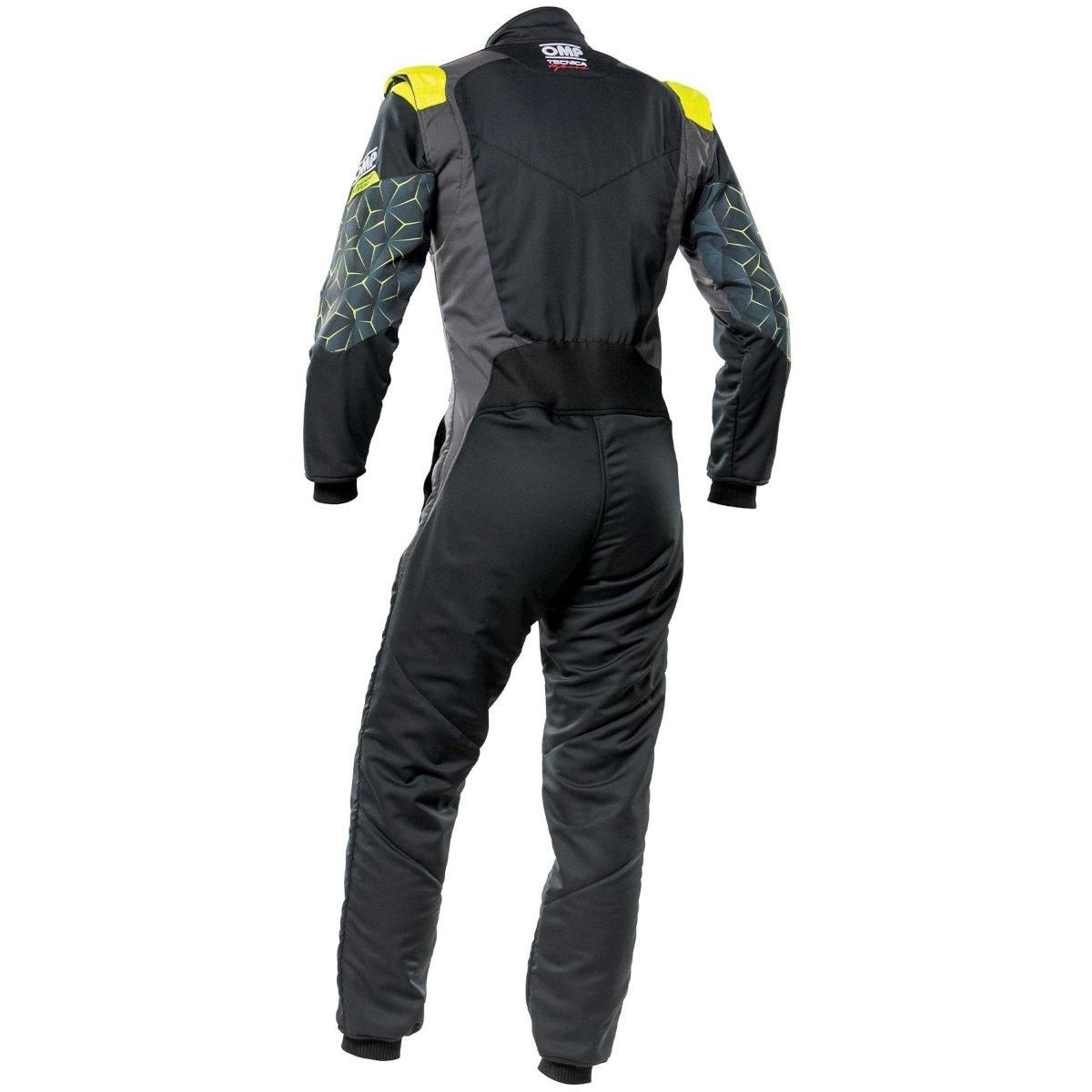 OMP Tecnica hybrid kjøredress i svart, fluo gul. FIA. IA0-1864-A01-178-