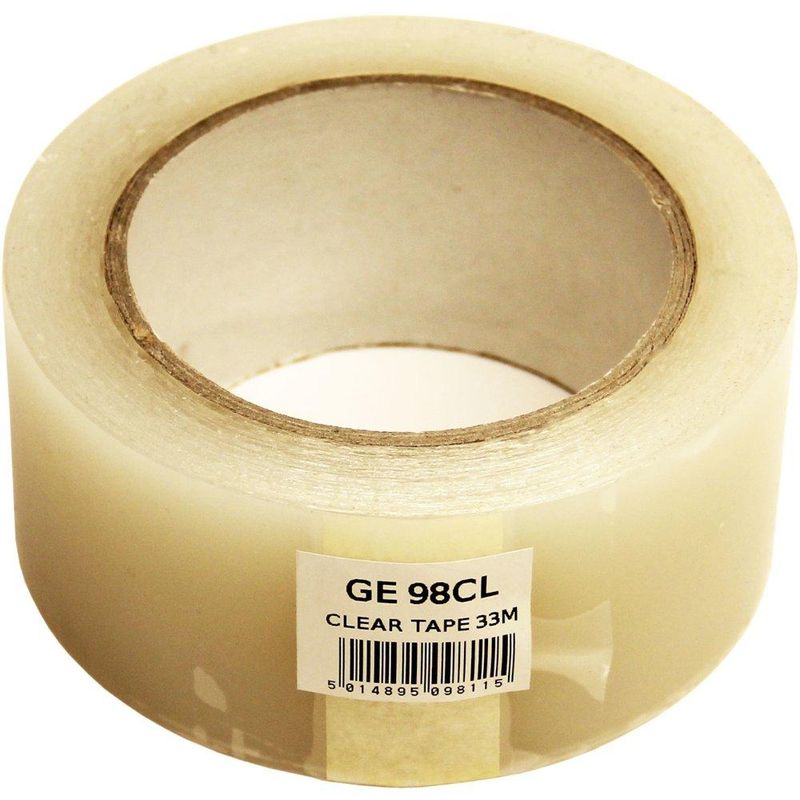 Helikopter-tape, klar sterk polythene, 33mtr x 50mm, FGE98CL