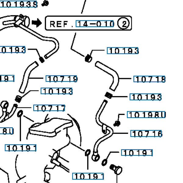 Hovedbilde Hose, Turbocharger Water Feed, OEM Mitsubishi Evo 4-6, MD338568 (10718)