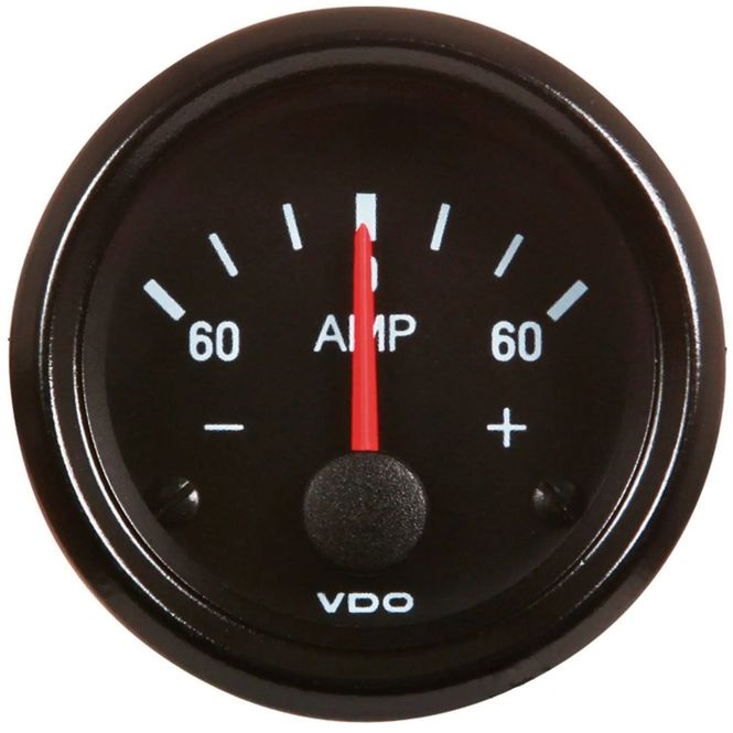 Hovedbilde VDO, Ampermeter -/+ 60A, 52mm. Før kr: 290,-