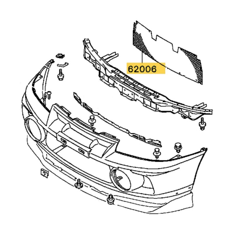 Net, Front Bumper Center, OEM Mitsubishi EVO 4, MR286248 (62006)