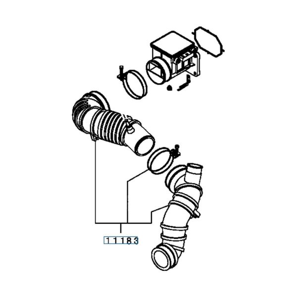 Hovedbilde Duct, Air Cleaner to Turbo, OEM Mitsubishi Evo 6, MR464770 (11183)