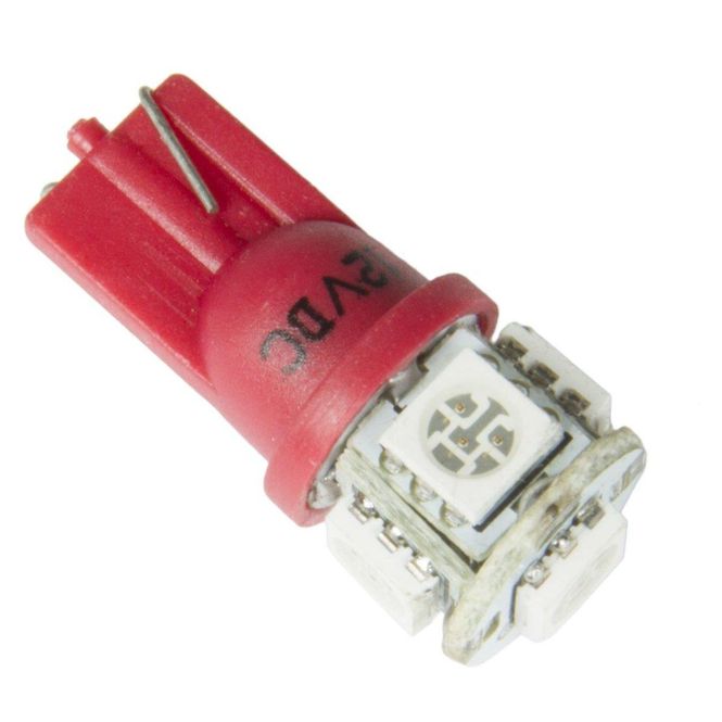 Hovedbilde LED pære, rød, 12V, 4.5-5 Lumen. T3. Autometer. AM3284