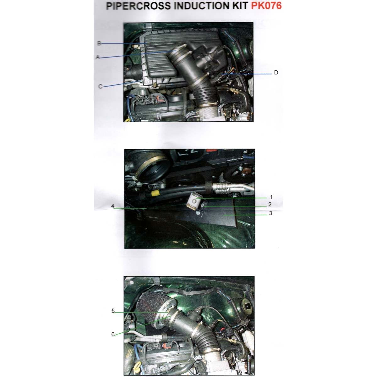 Luftfilter Pipercross Induction kit, Vectra B 2.5 V6, 95-02. PK076