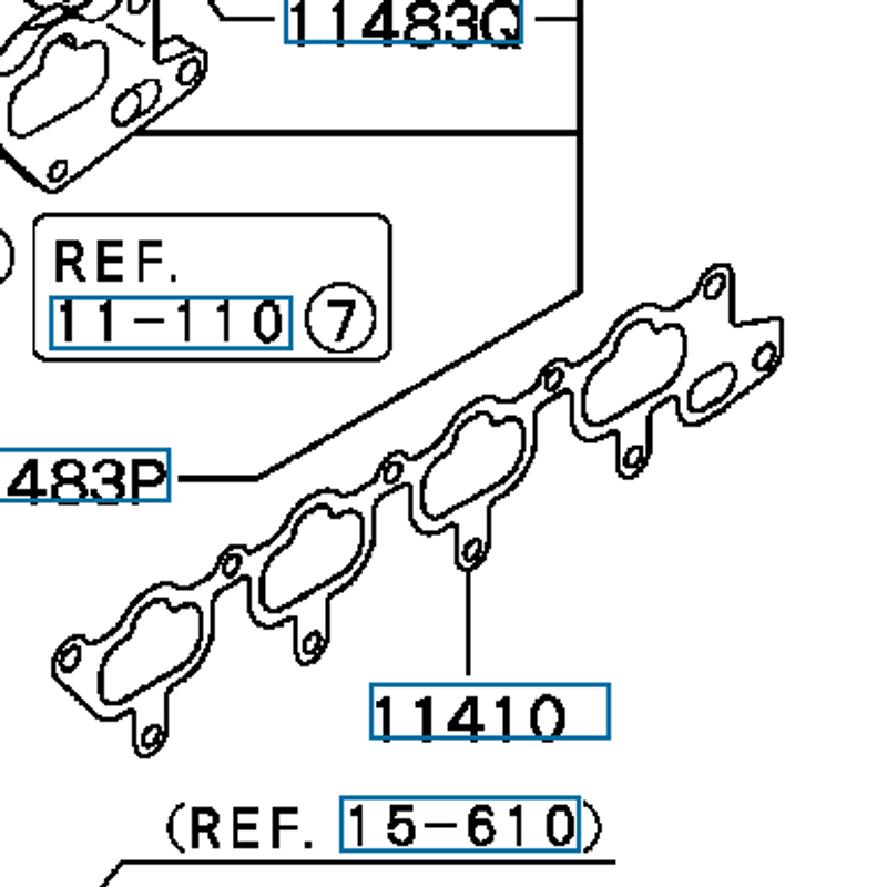 Pakning, innsugsmanifold, Evo 4-9, 1540A019 (11410)
