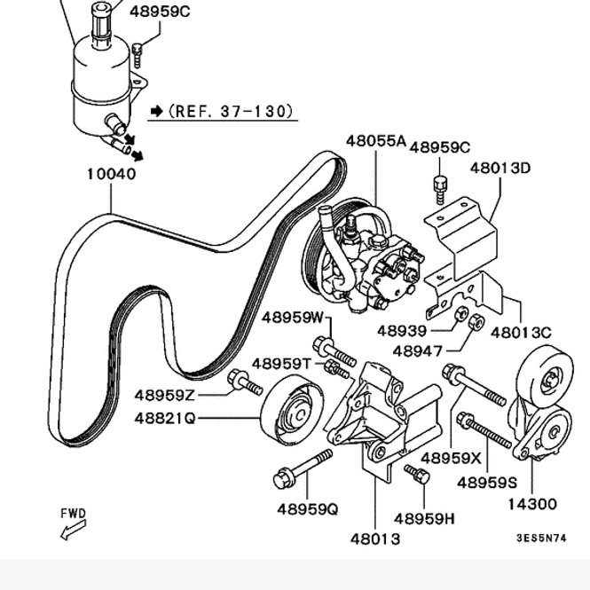 Hovedbilde Bracket Powersteering Oil Pump, OEM Mitsubishi Evo 5-6, MD356581 (84120)