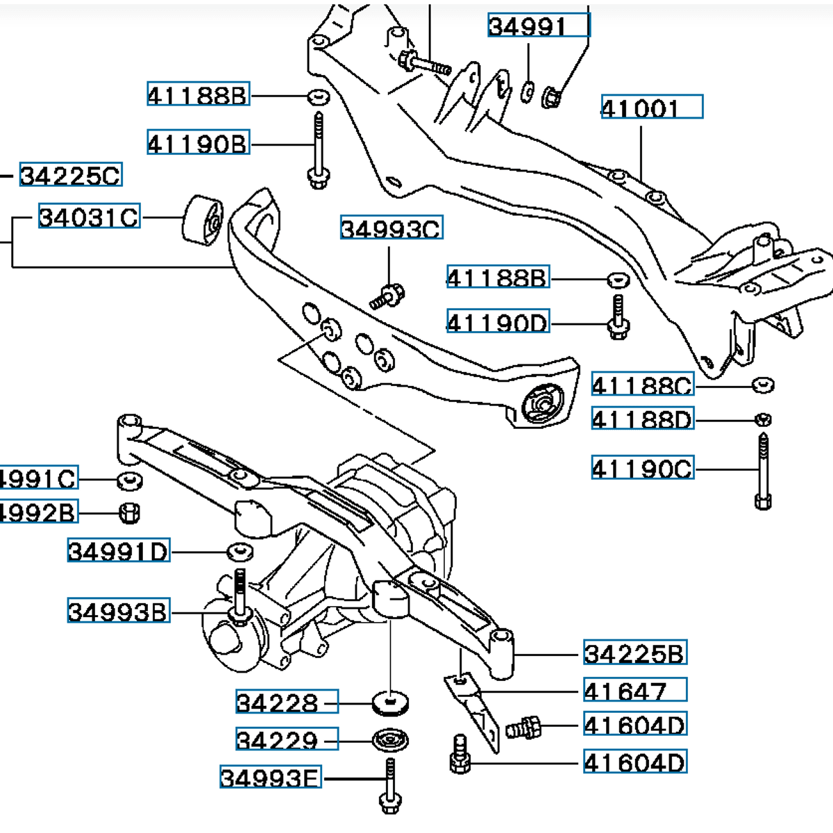 Travers bak, alu, OEM Evo 7-9, MR510061 (41001)