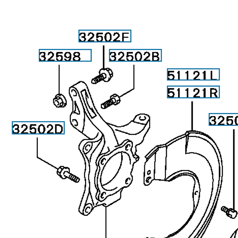 Knuckle, front, RH, OEM Evo 7-9, MR554422 (32300R)