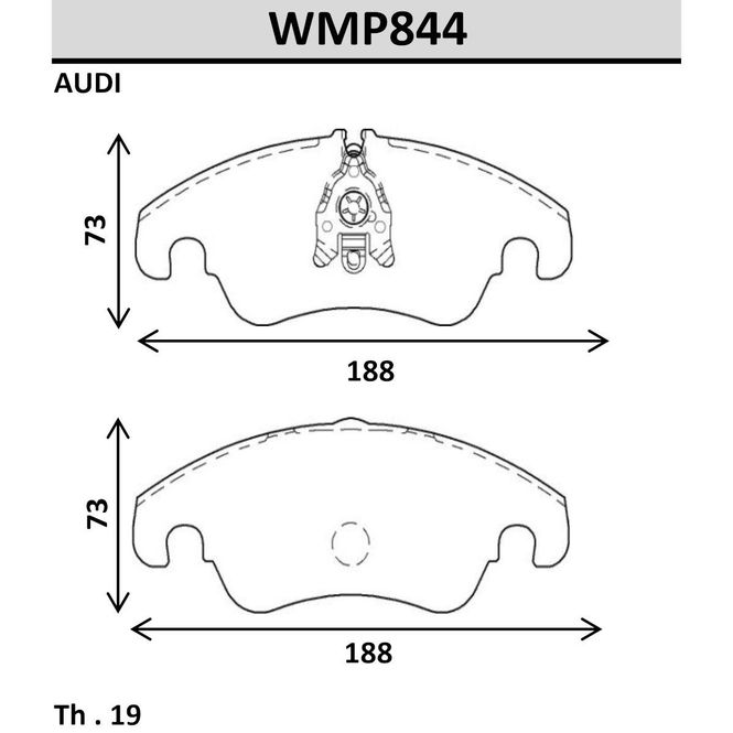 Hovedbilde Bremsekloss, Audi, Ford, Foran, W6.5, WMP844