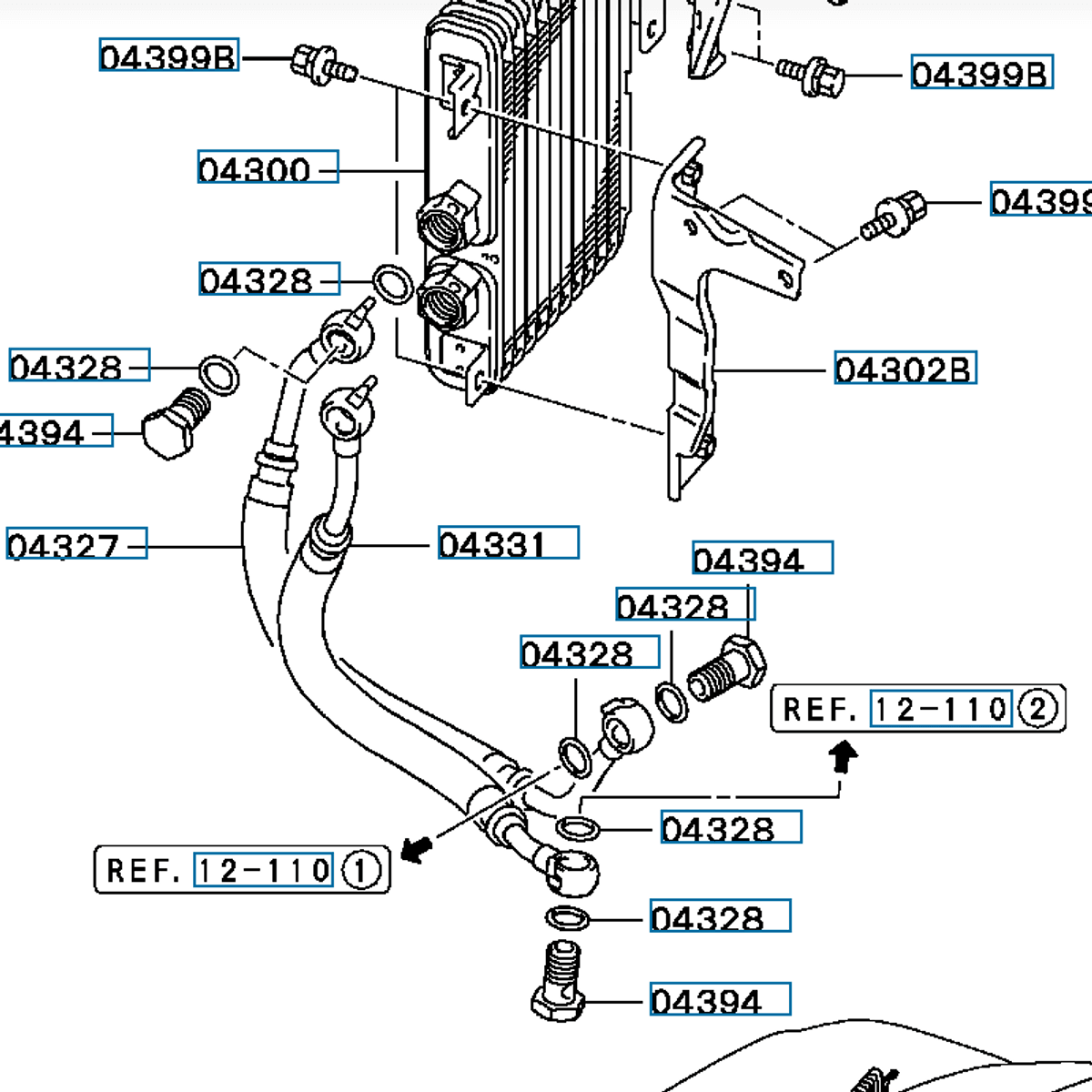 Banjo bolt, oljekjøler slange motor, Evo 4-5, MB033025 (04996)