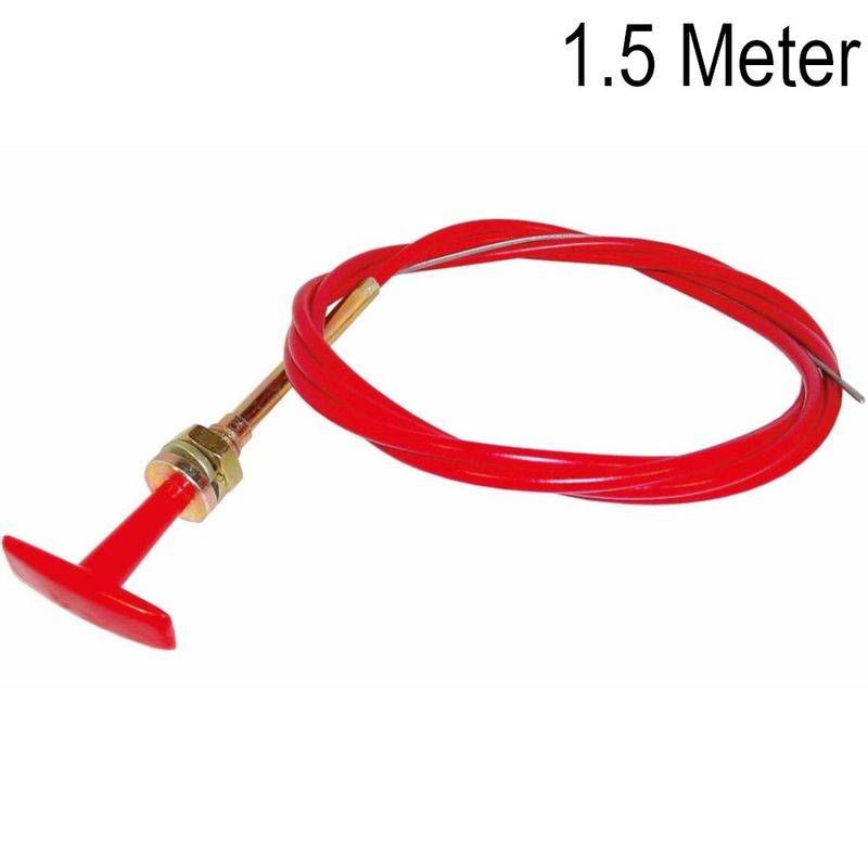 Stoppwire 1.5 meter og 3 meter, T håndtak, rød. GE60R/GE61R