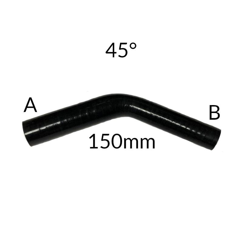 Silikon bend 45', overgang 32-25, svart, EX45R-32-25-152